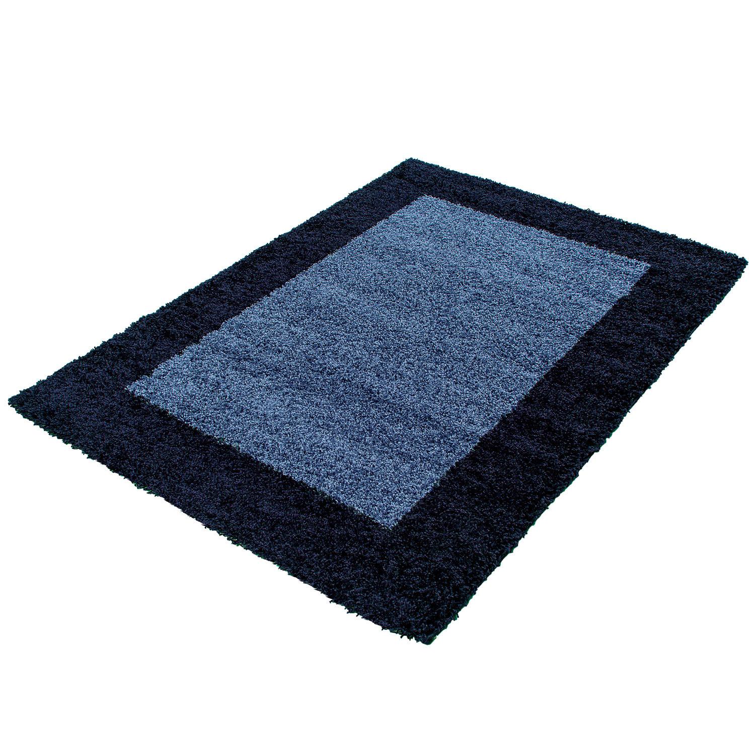 Preproga Z Visokim Florom Life, Temno Modra, 120x170cm - modra/temno modra, Konvencionalno, tekstil (120/170cm) - Novel