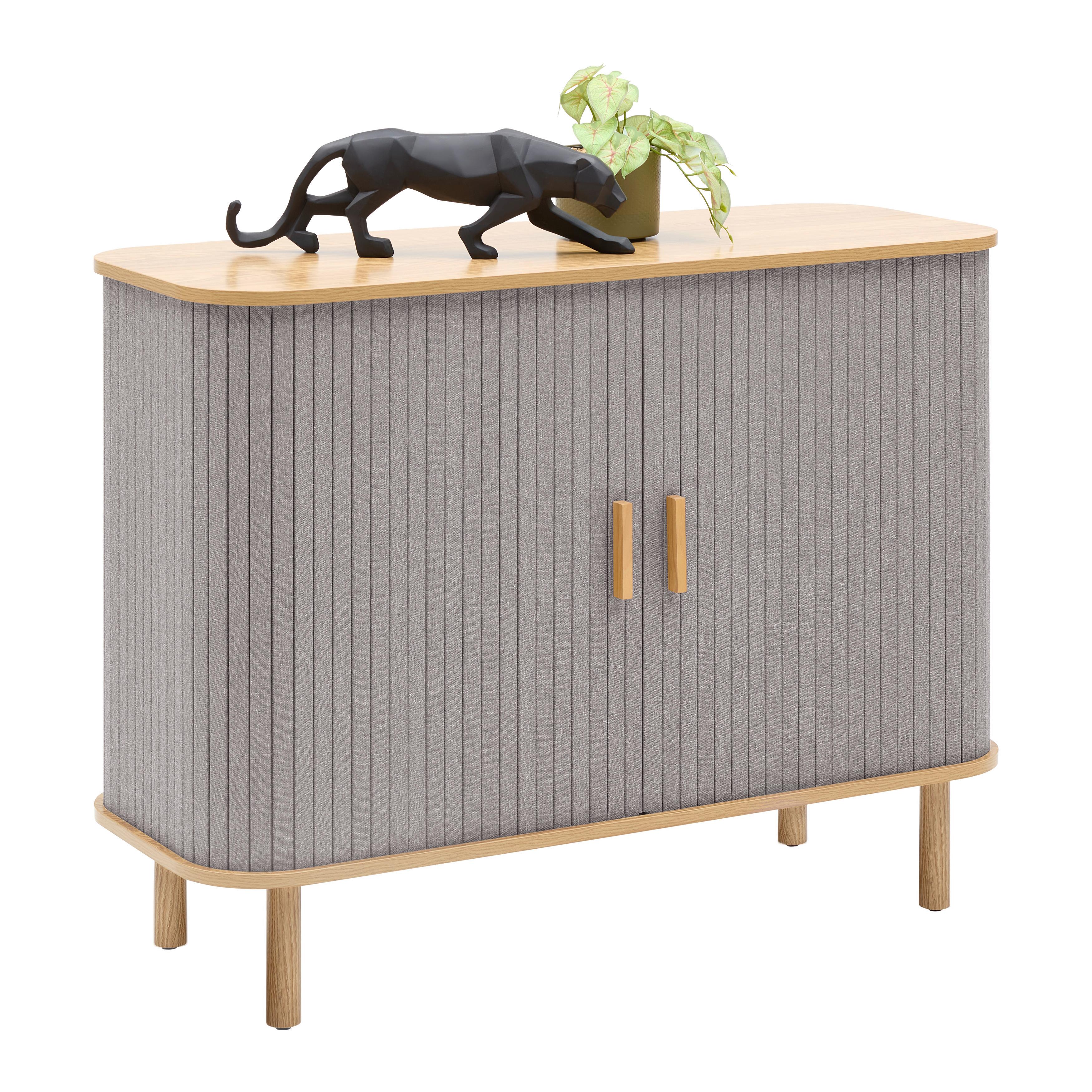 BYRÅ ARVID -EXKLUSIV- - grå/naturfärgad, Modern, trämaterial/trä (100/75/40cm) - Mömax