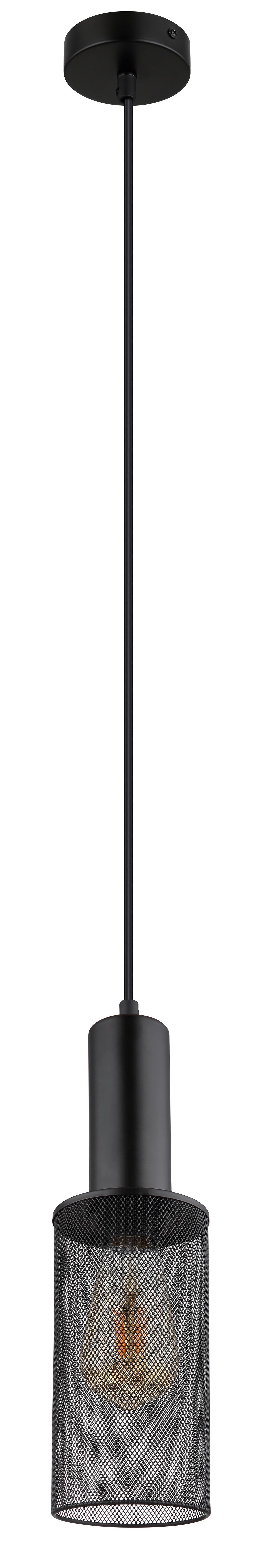 Hängeleuchte Jedd in Schwarz max. 60 Watt - Schwarz, Kunststoff/Metall (10/120cm) - Globo