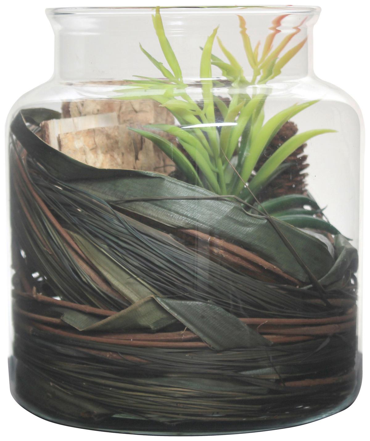 DEKOGLAS FLORA - Naturfarben, Lifestyle, Glas/Naturmaterialien (18/20/18cm) - Kayoom