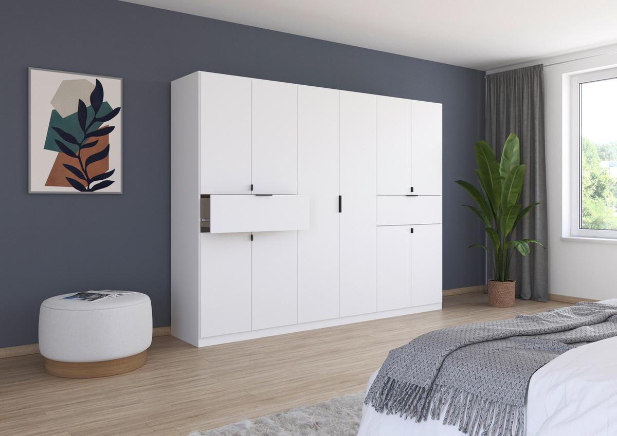 Ormar S Klasičnim Vratima Ticao - bijela/siva, Moderno, drvni materijal/metal (271/210/54cm) - Modern Living