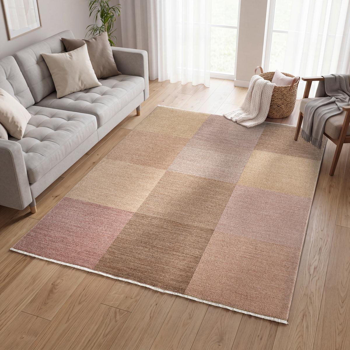 Tkani Tepih Urban Square Rose - ružičasta/višebojna, Konvencionalno, tekstil (160/230cm) - Mömax