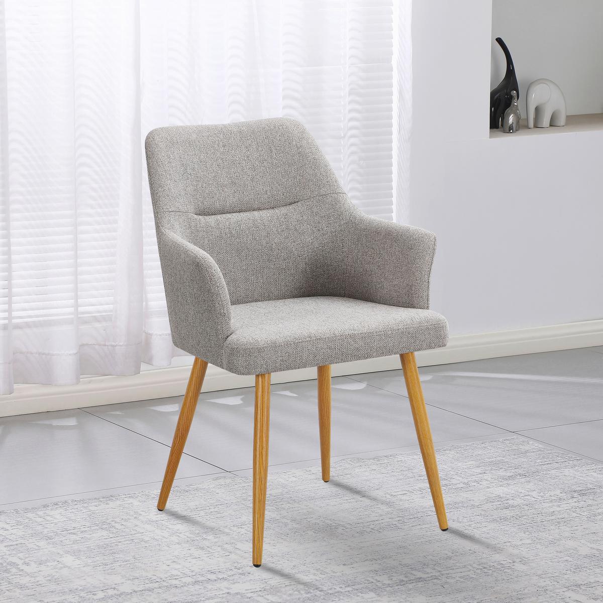 Naslanjač Inga, Videz Platna, Svetlo Rjava - svetlo rjava/barve hrasta, Trend, kovina/tekstil (57/86/63cm)