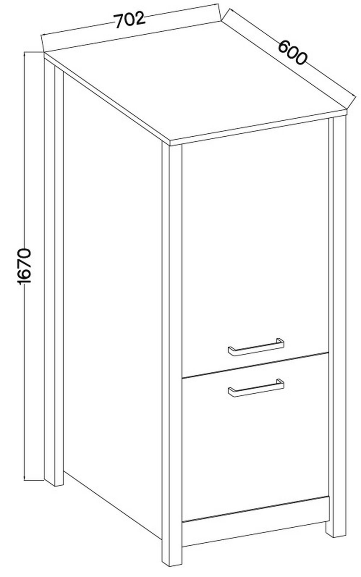 Geräteumbauschrank Venet, Anthrazit/Artisan Eiche - Anthrazit/Schwarz, MODERN, Holzwerkstoff/Metall (70/167/60cm) - Mömax