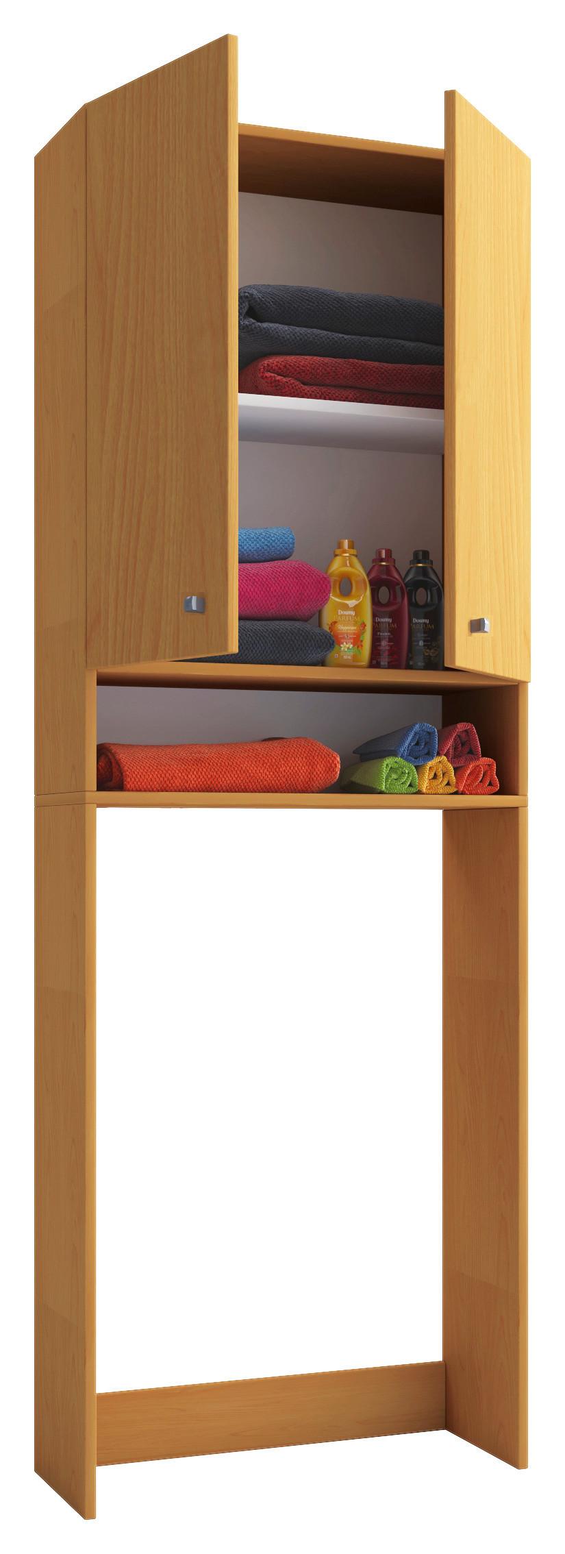 Waschmaschinenschrank LONA Buchefarben ca. 64x182x27cm - Buchefarben, Basics, Holzwerkstoff/Kunststoff (64/182/27cm) - MID.YOU