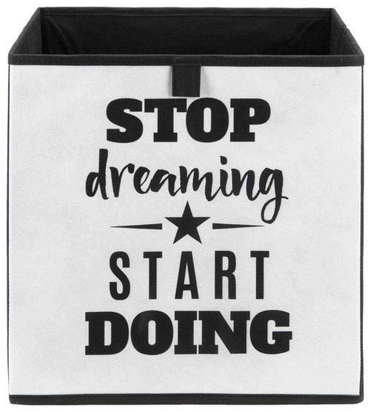 Tárolódoboz Feliratos Poppi - fekete/fehér, karton/textil (32/32/32cm) - Mömax