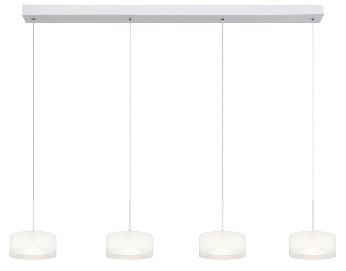 LED-HÄNGELEUCHTE 16024-4W  BELINDA - Klar/Weiss, Konventionell, Glas/Kunststoff (105/15/150cm) - Globo