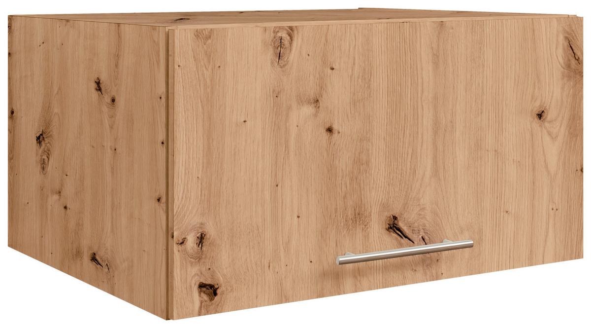 Aufsatzschrank Aileen in Eiche Artisan - Silberfarben/Eiche Artisan, KONVENTIONELL, Holzwerkstoff/Metall (67,5/38/67,5cm) - Mömax