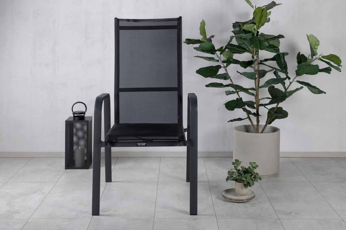 Gartensessel-2er Set Copacabana Schwarz - Schwarz, KONVENTIONELL, Metall (56.5/110/65cm) - Gardenson