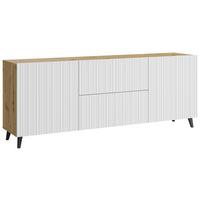 Nizka Omarica Phuket, Bela, Barva Hrasta - črna/bela, Trend, umetna masa/leseni material (180/69,4/39cm) - Livetastic