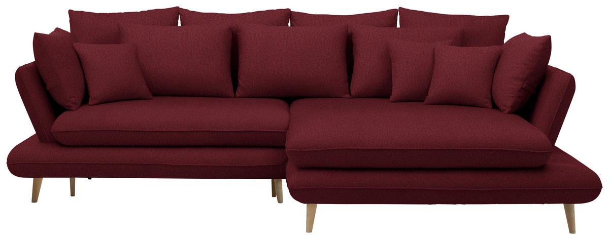 Kutna Garnitura Monte - prirodne boje/boje crnog vina, Romantično / ladanjski, tekstil/drvo (283/181cm) - Premium Living