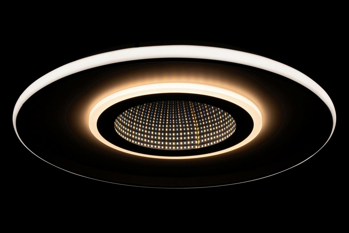 LAMPA SUFITOWA LED SALFORD *SBN* - czarny/biały, Trend, tworzywo sztuczne/metal (50/5,5cm) - Novel