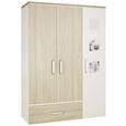 Kleiderschrank Weiß/Naturfarben - Silberfarben, KONVENTIONELL, Holzwerkstoff/Metall (135/193/55cm) - Premium Living Kleiderschrank Weiß/Naturfarben - Silberfarben, KONVENTIONELL, Holzwerkstoff/Metall (135/193/55cm) - Premium Living
