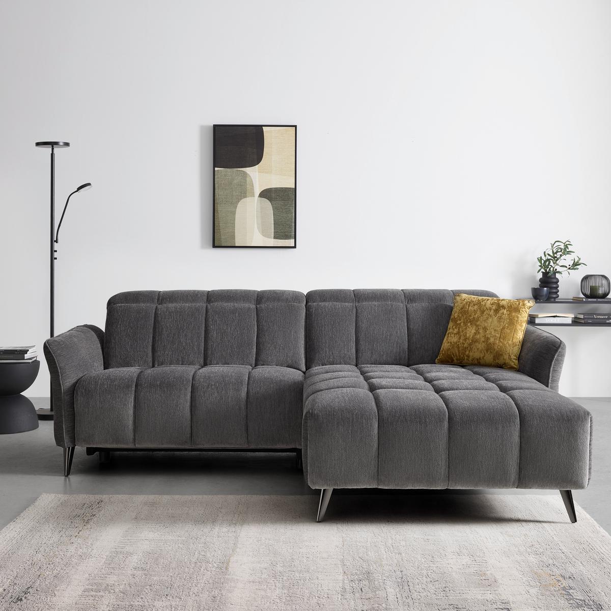 Ecksofa Pisa Anthrazit - Anthrazit/Schwarzchrom, MODERN, Holz/Textil (248/82-99/99-173cm) - Mömax