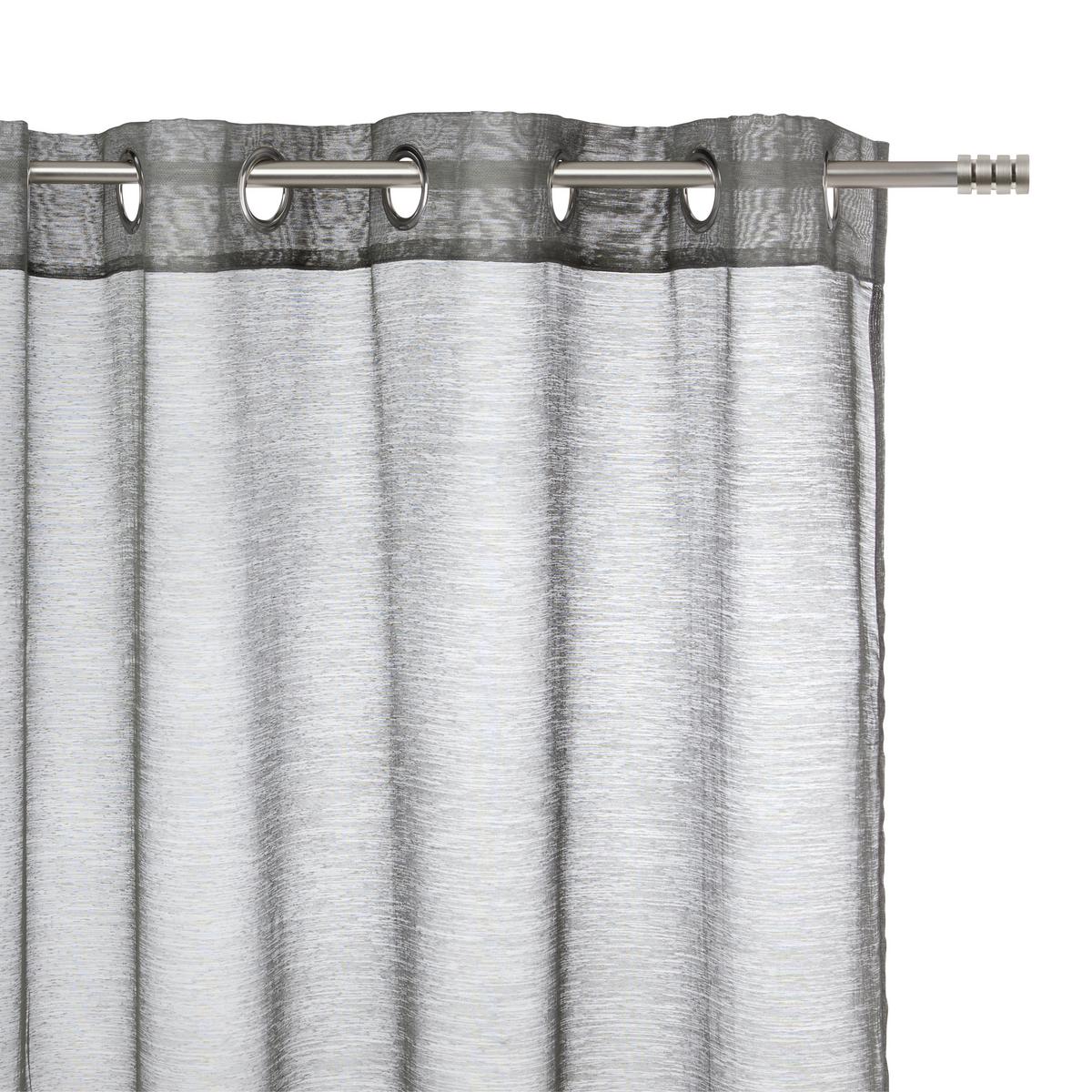 Zavesa Z Obročki Dolly - siva/antracit, tekstil (140/245cm) - Modern Living