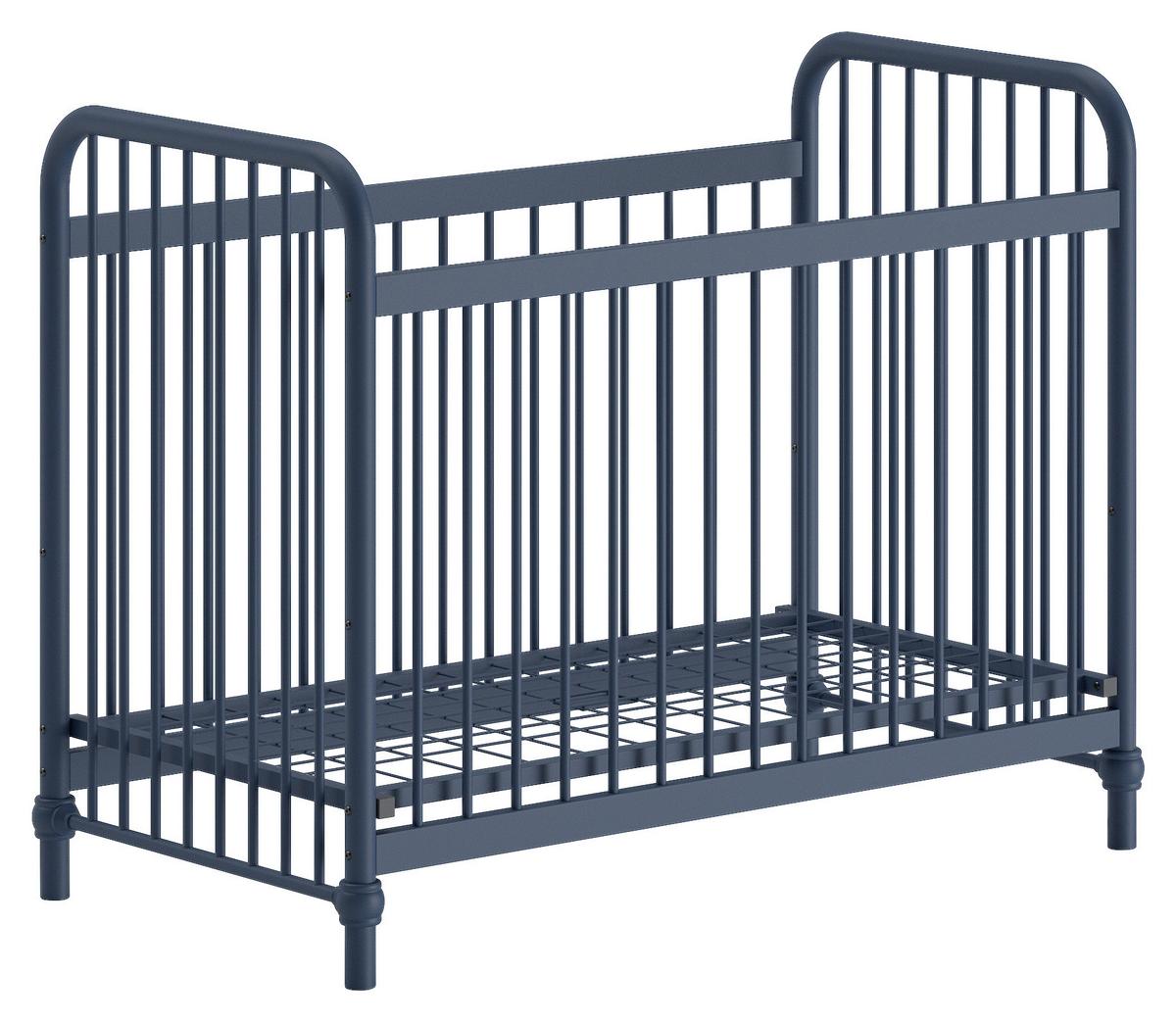 Gitterbett Bronxx ca. 60x120 cm Blau Matt - Blau, ROMANTIK / LANDHAUS, Metall (60/120cm) - MID.YOU