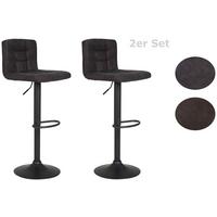 Barhocker-Set Amanda in Anthrazit - Dunkelgrau/Anthrazit, MODERN, Textil/Metall (40/85/48cm) - MID.YOU