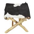 Klapphocker Emmi - Schwarz/Weiß, KONVENTIONELL, Holz/Weitere Naturmaterialien (57/48/47cm) - Premium Living