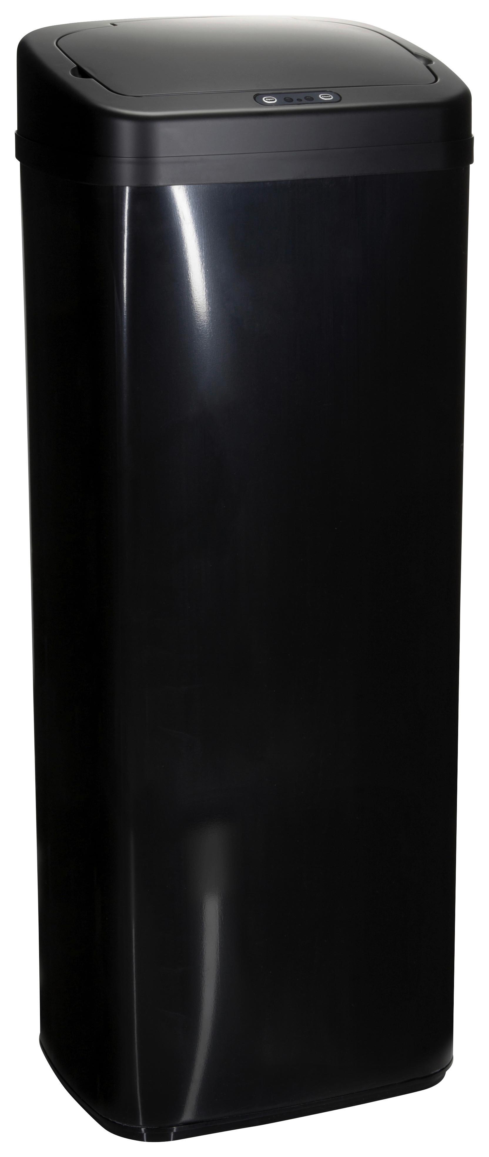 Koš Za Smeti Clean V, 50 L, Črna, S Senzorjem - črna/visoki sijaj, Moderno, kovina/umetna masa (32/84/24cm) - MID.YOU