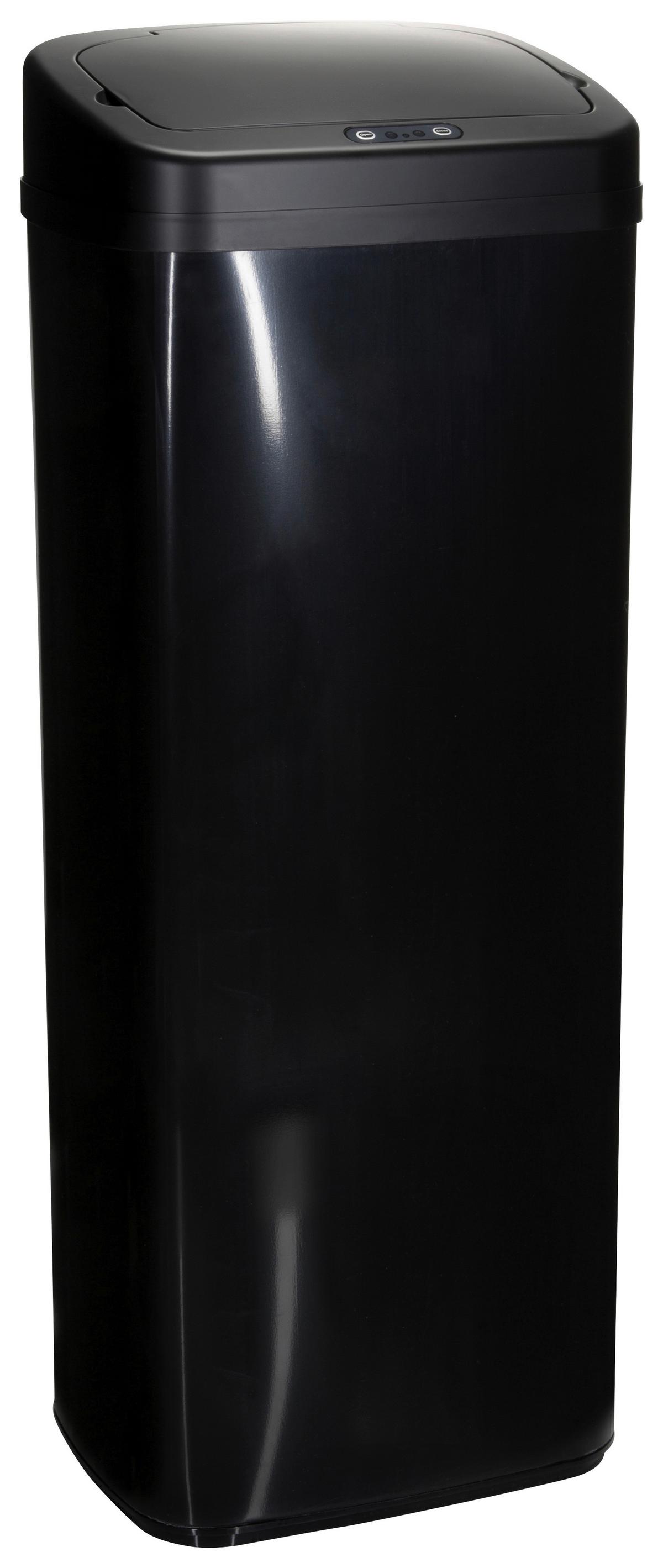 Koš Za Smeti Clean V, 50 L, Črna, S Senzorjem - črna/visoki sijaj, Moderno, kovina/umetna masa (32/84/24cm) - MID.YOU
