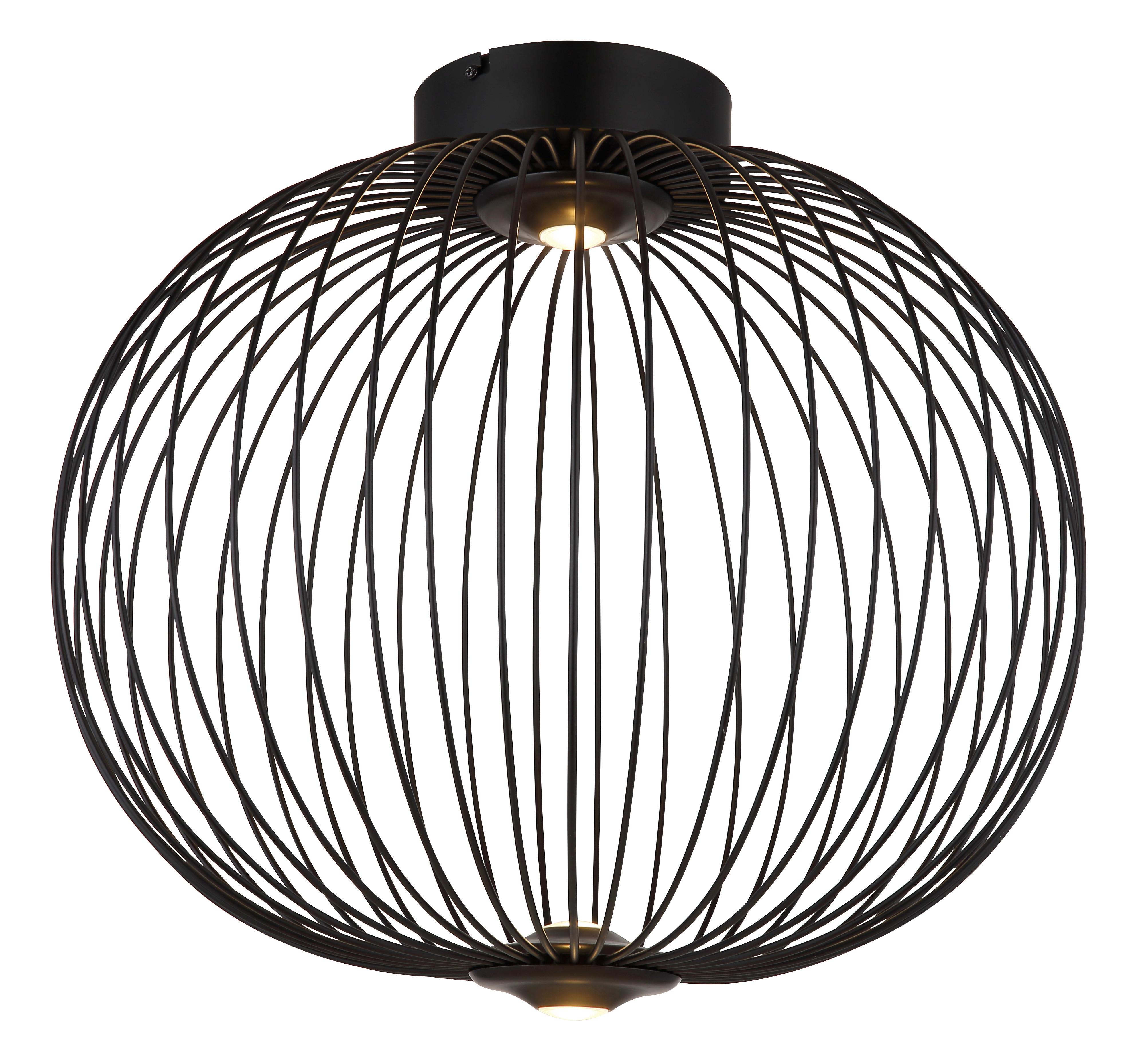 LED-Deckenleuchte Galway Schwarz max. 15 Watt - Schwarz, Basics, Kunststoff/Metall (50/45cm) - Globo