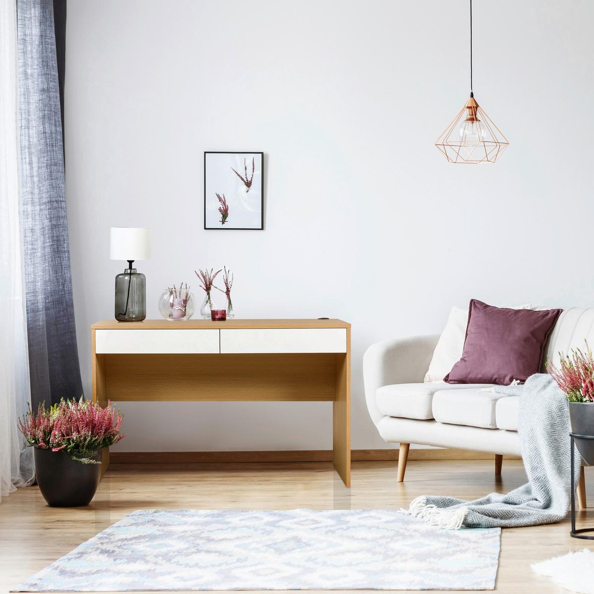 Pisalna Miza Berga, Bela, Barva Hrasta - barve hrasta/bela, Moderno, leseni material (120/50/78cm) - MID.YOU