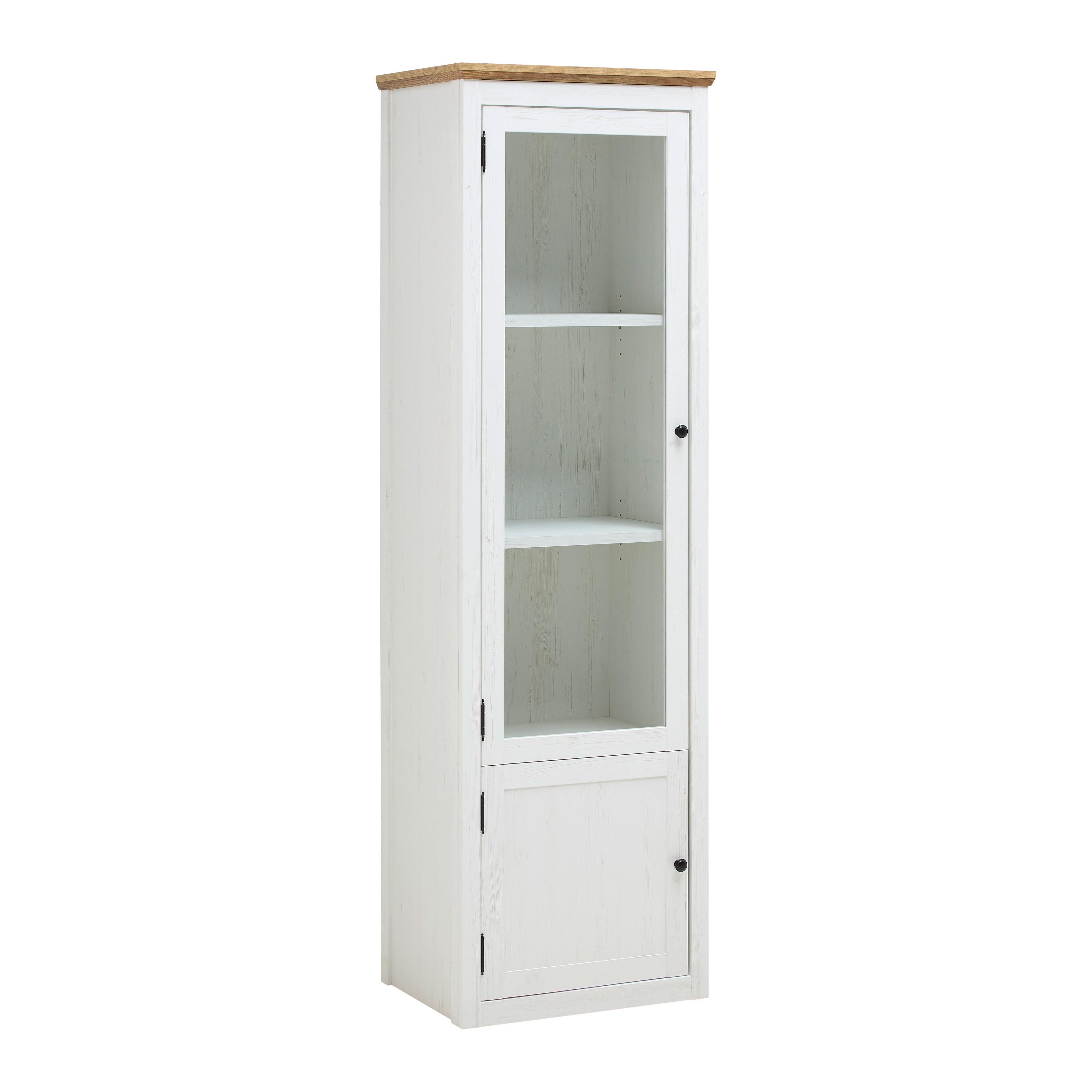 VITRINSKÅP KORSIKA -EXKLUSIV- - vit/svart, Romantik / Lanthus, metall/trämaterial (58,1/195/43cm) - Mömax