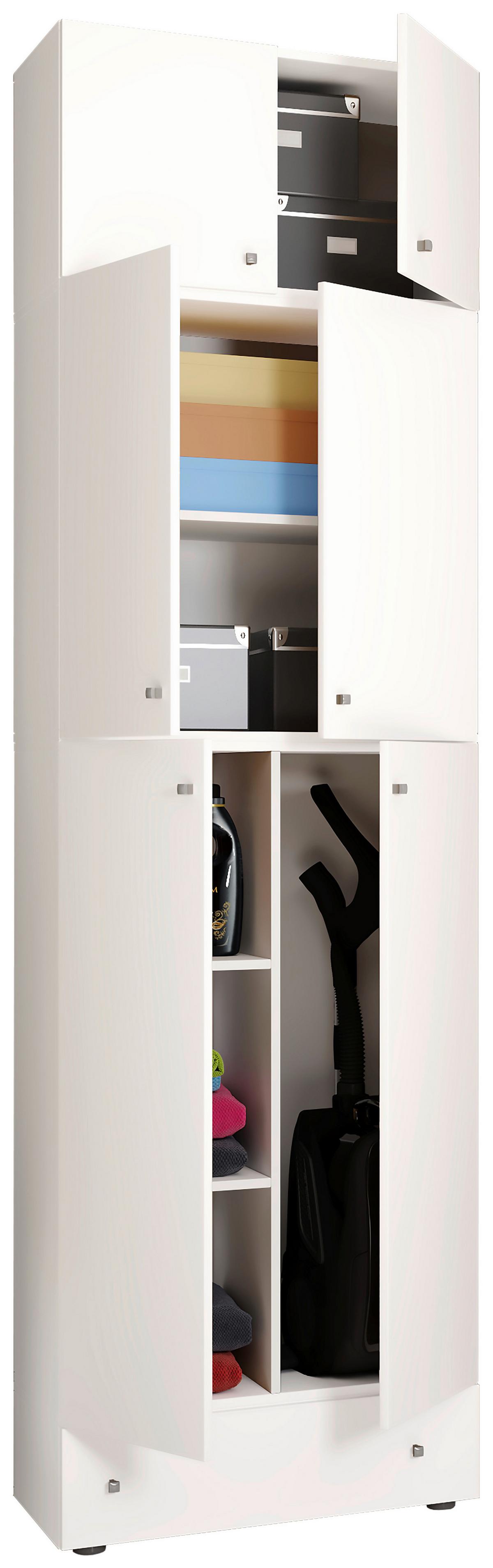 Mehrzweckschrank Lona XXL Weiß ca. 70x240x39 cm - Schwarz/Weiß, MODERN, Holzwerkstoff/Kunststoff (70/240/39cm) - MID.YOU