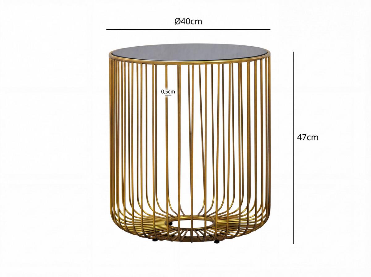 Masă Auxiliară Wl7.508 - auriu, Design, sticlă/metal (40/40/47cm) - Livetastic