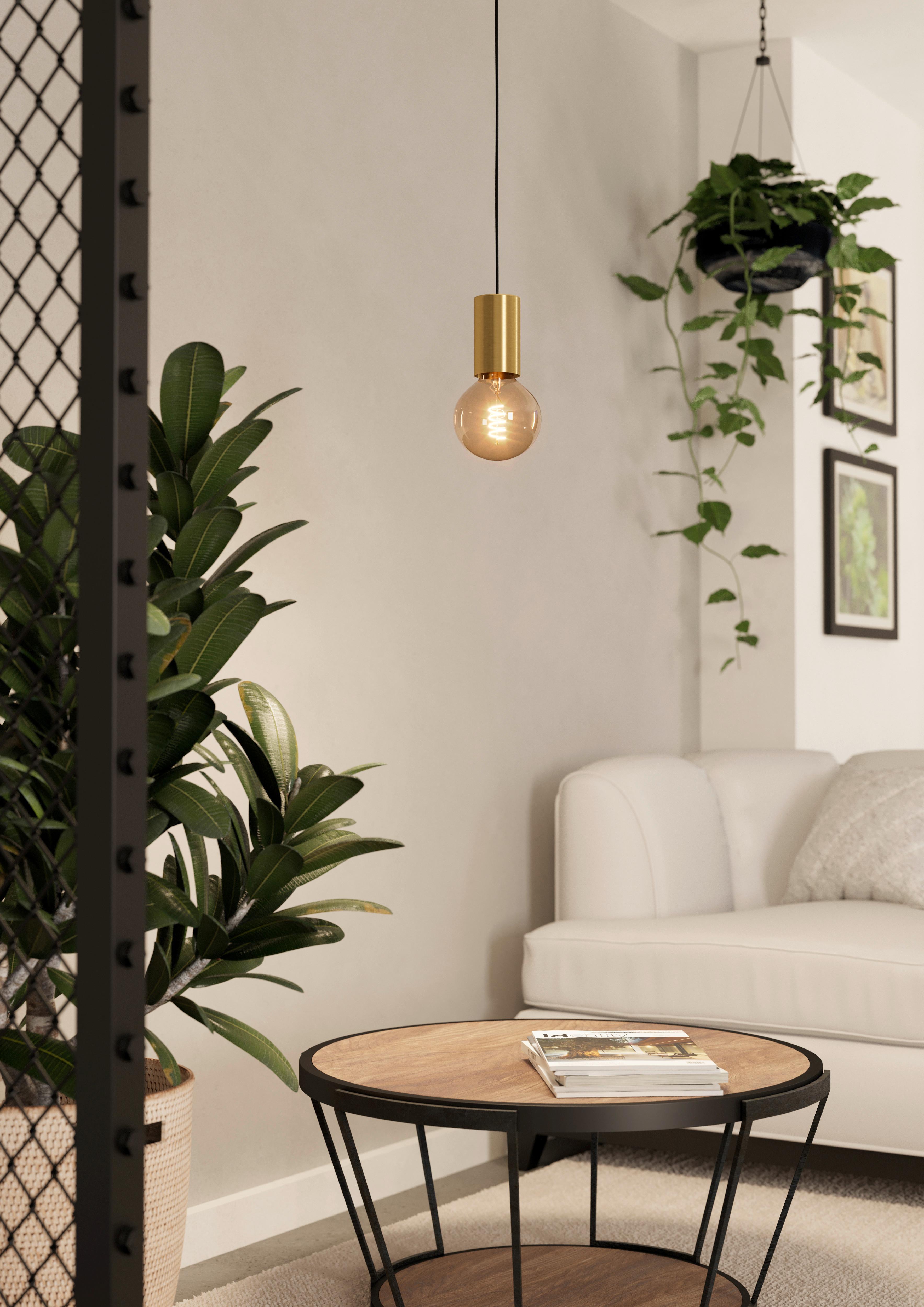 LAMPA WISZĄCA 900799*POZUETA 1 - kolor mosiężny, Basics, metal (6,5/110cm) - Eglo