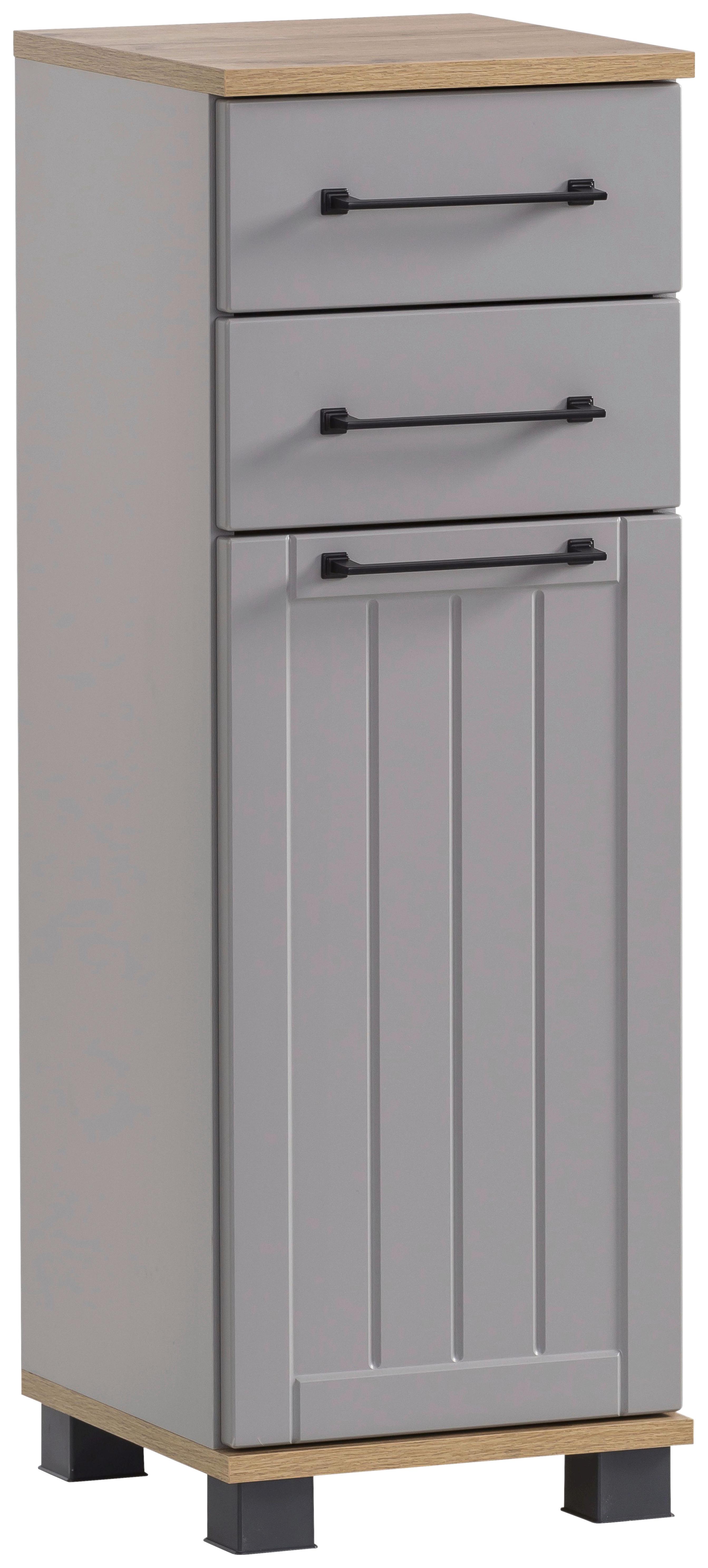 Spodnja Omarica Jelda, Platinasta Barva - platinaste barve/črna, Moderno, kovina/umetna masa (30,3/88,1/32,6cm) - Stylife