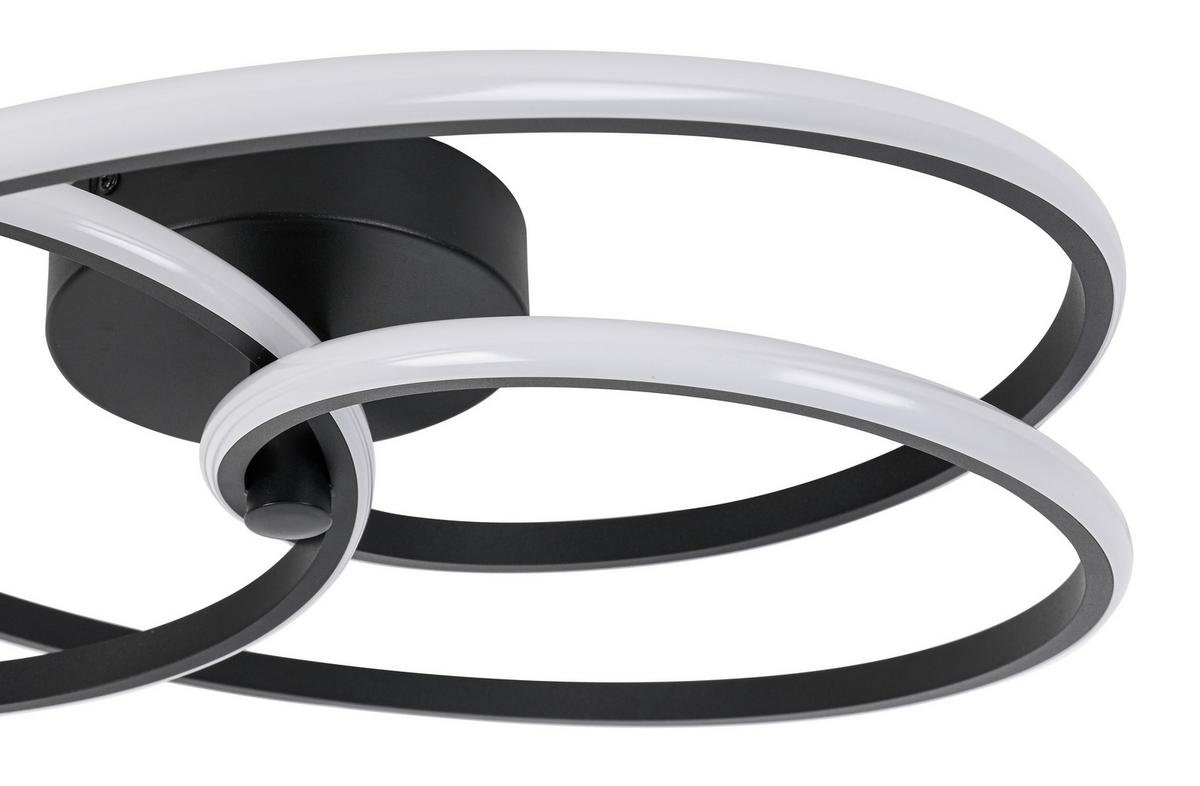 Stropna Led-svetilka Mofer - črna, Moderno, kovina/umetna masa (50/13cm) - Premium Living