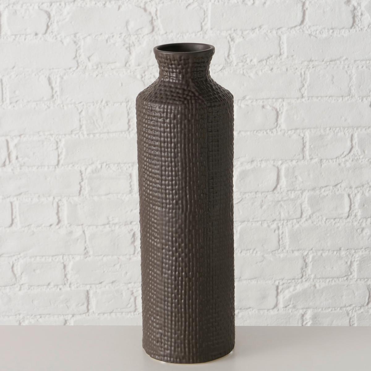 Vase Rope II Dunkelbraun - Dunkelbraun, Basics, Keramik (13,5/41,5cm) - Mömax