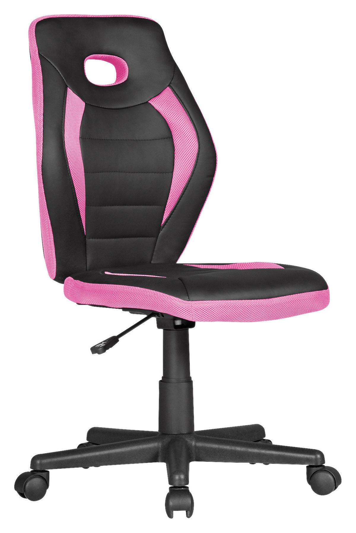 Jugenddrehstuhl Luan ca. 63x91x63 cm Pink,Schwarz - Pink/Schwarz, MODERN, Kunststoff/Textil (63/91/63cm) - MID.YOU