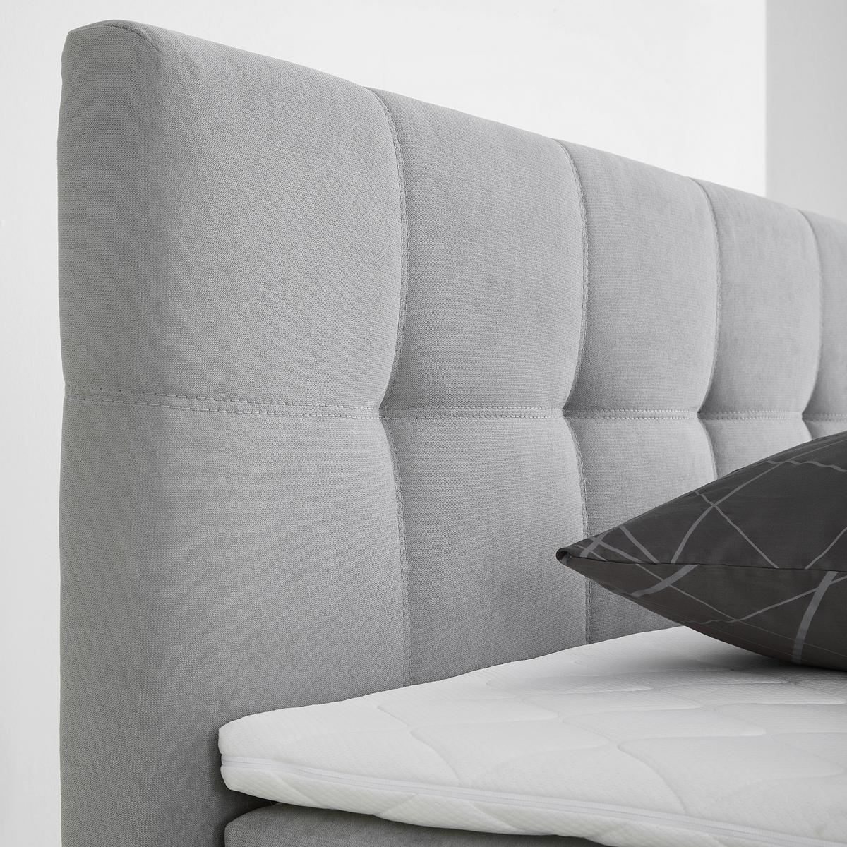 Boxspringbett Miami in Grau ca. 140x200cm - Schwarz Hochglanz/Grau, KONVENTIONELL, Holz/Holzwerkstoff (140/200cm) - Mömax