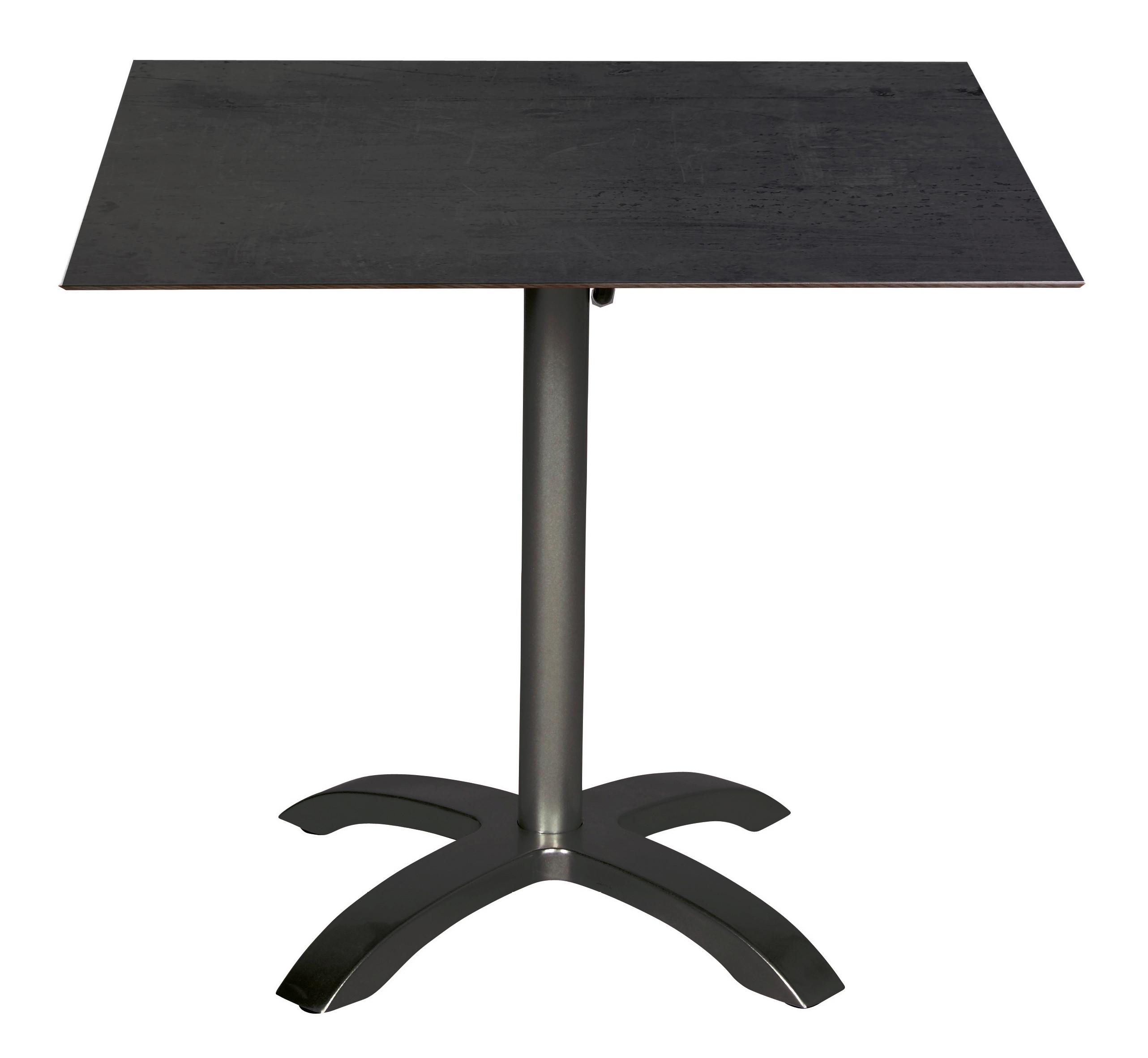 Vrtna Zložljiva Miza Acaplan, 80x80x72, Antracit - antracit, Basics, kovina/leseni material (80/80/72cm) - Gardenson