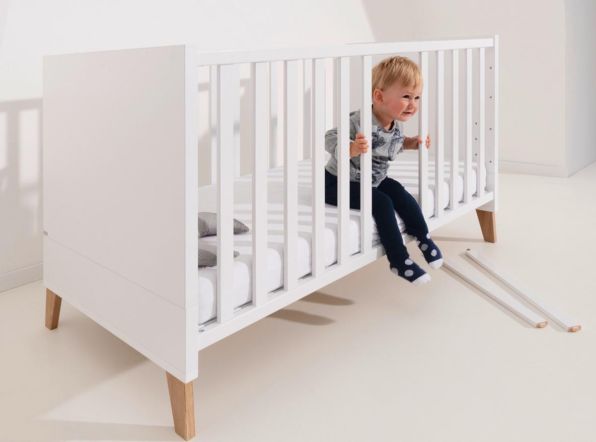 ŁÓŻKO SZCZEBELKOWE 1359004 OSCAR - kolor dębowy/biały, Basics, materiał drewnopochodny (145,4/76,2/83,3cm) - Paidi