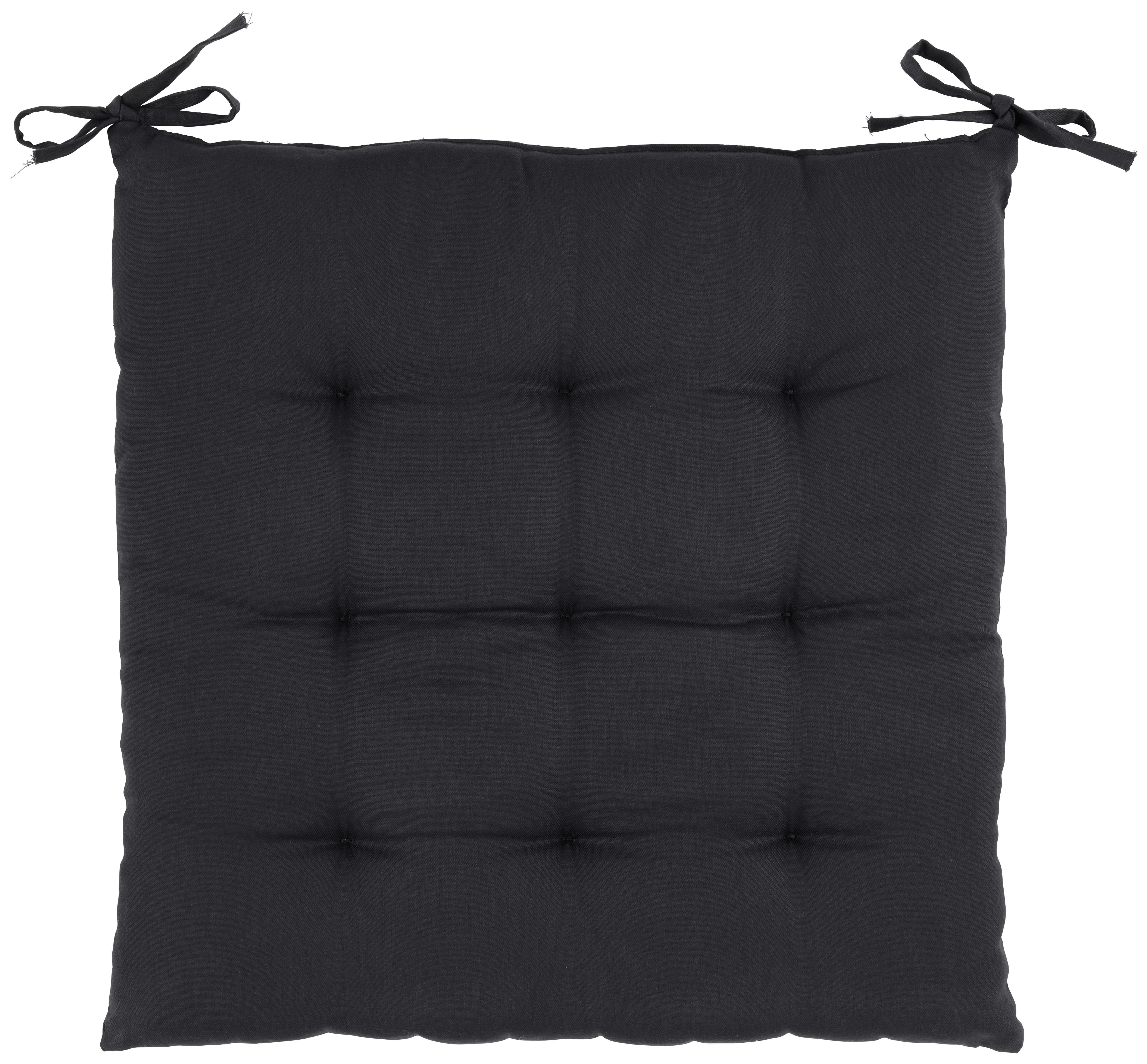 Sitzkissen Lola Schwarz ca. 40x40cm - Schwarz, Textil (40/40/4cm) - Mömax