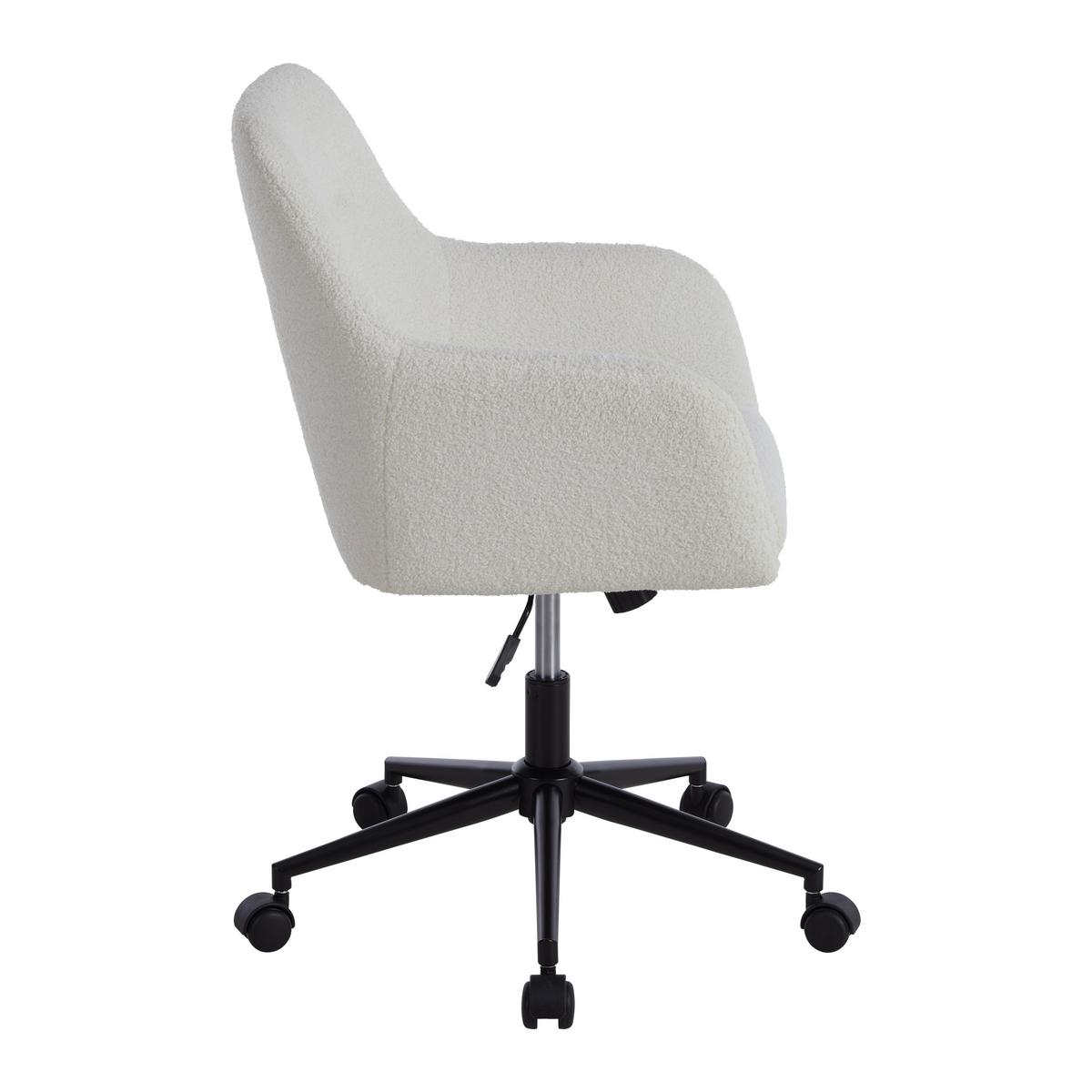 Scaun rotativ DEBORA - alb, Lifestyle, metal/textil (62/85,5-93,5/57cm) - Modern Living