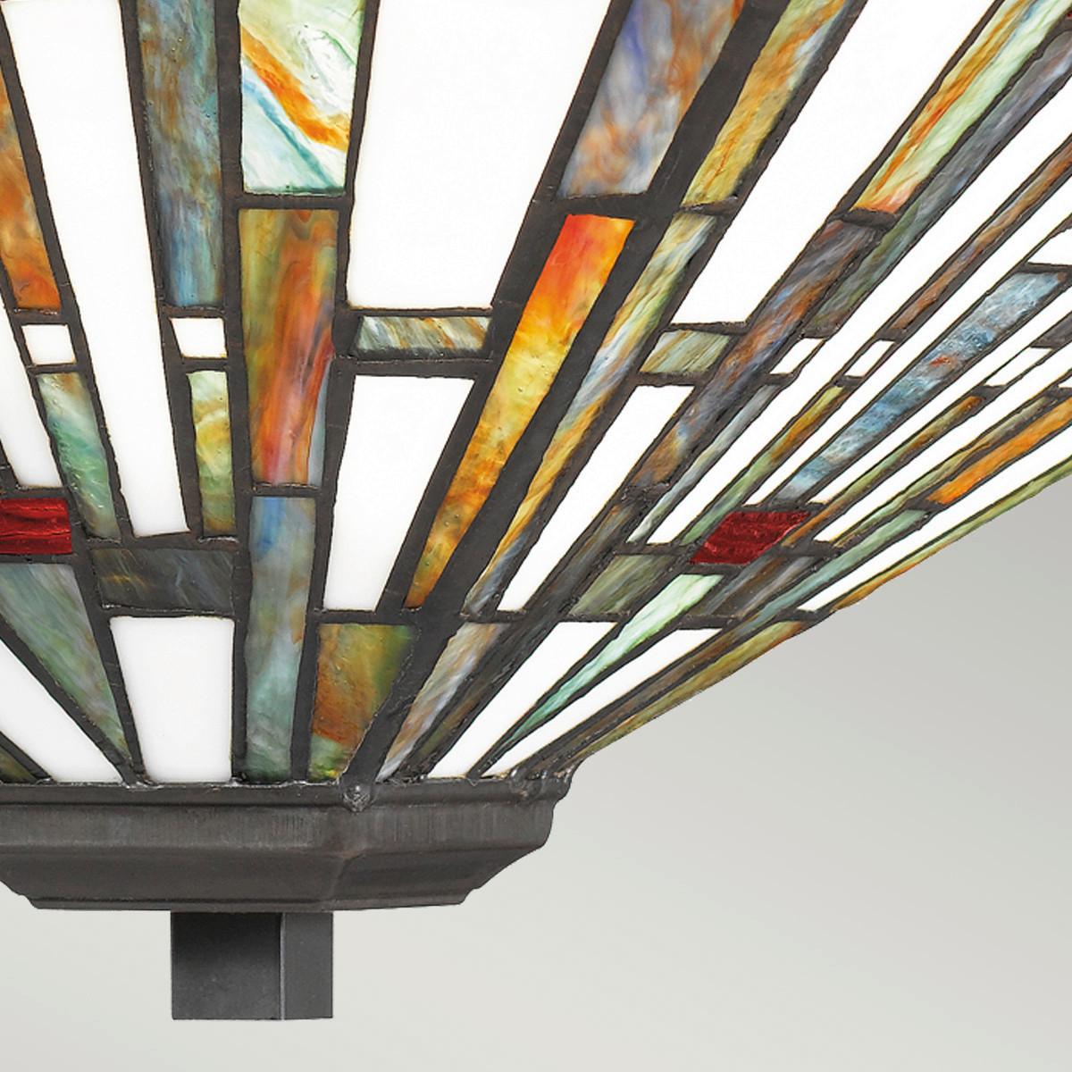 Mennyezeti Lámpa Qz-Maybeck-F - sötétbarna/többszínű, Konventionell, üveg/természetes anyagok (36.7/19.6cm) - Elstead Lighting