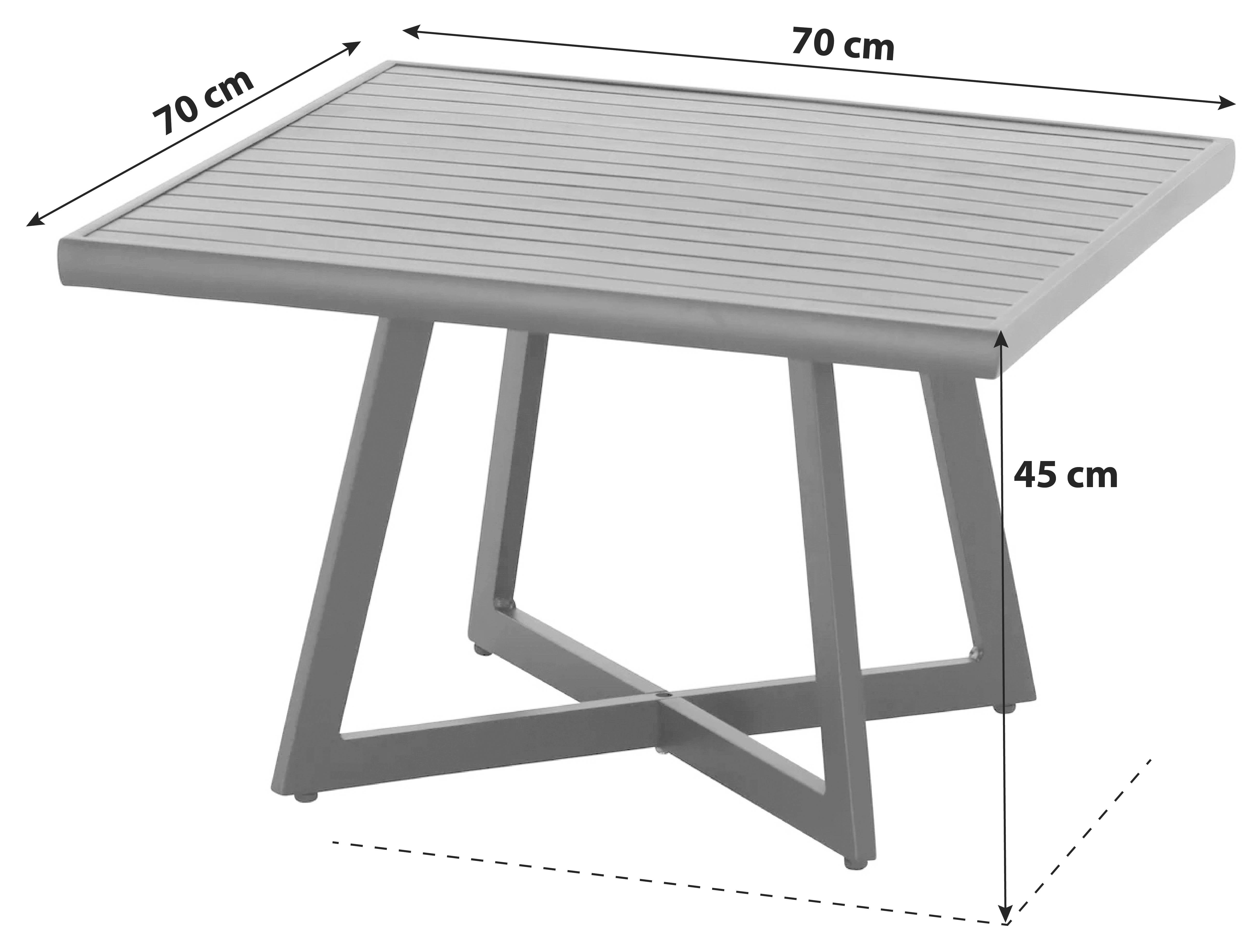 Siena Garden Loungetisch ca.70x70x45cm Anthrazit - Anthrazit, KONVENTIONELL, Metall (70/70/45cm) - Siena Garden