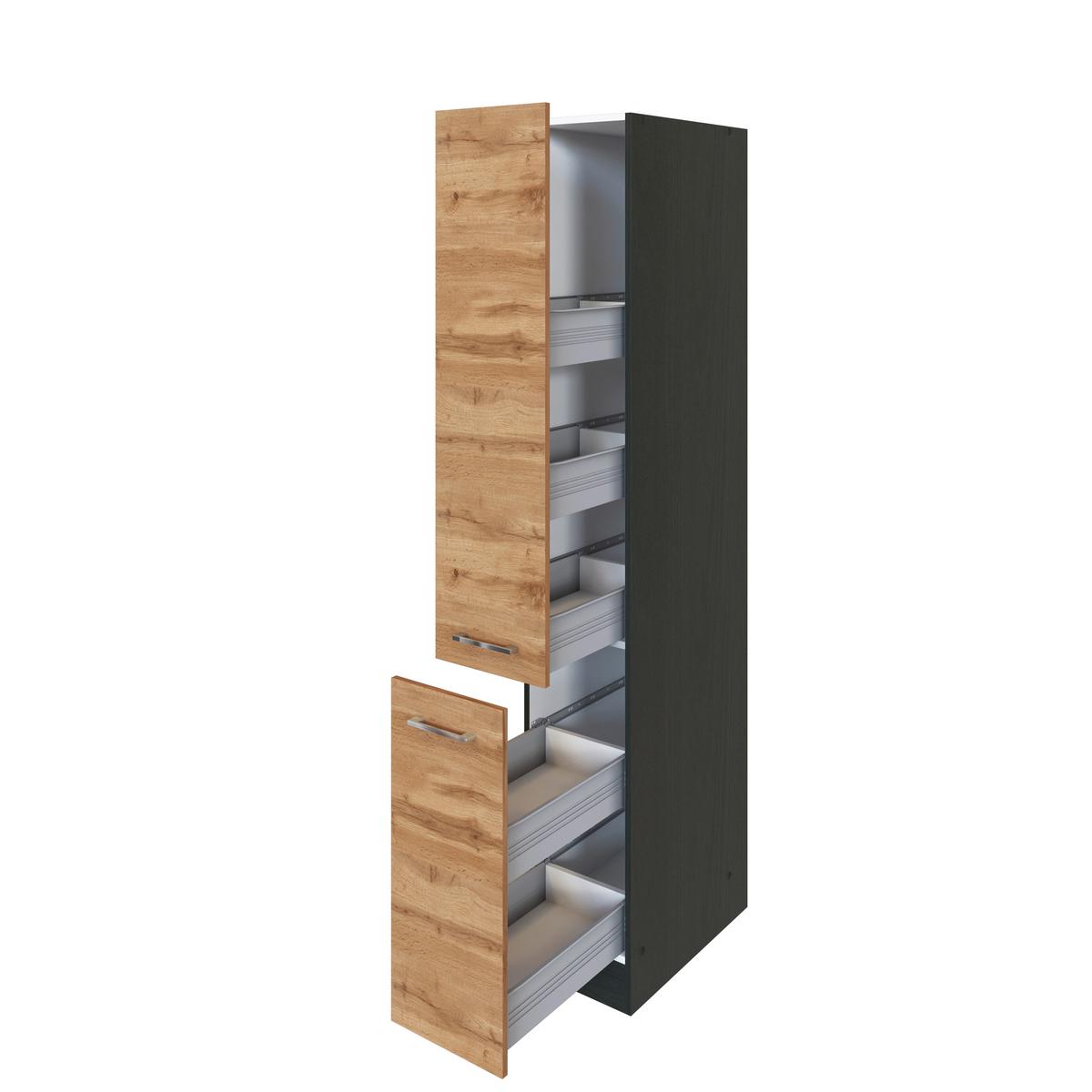 Held Apothekerschrank ca. 30 cm Eichefarben - Eichefarben/Anthrazit, MODERN, Holzwerkstoff/Metall (30/200/60cm) - Held