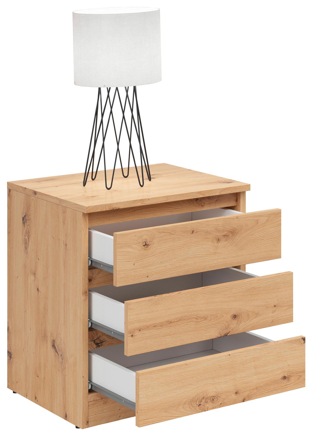 Nachtkästchen in Eichefarben - Eiche Artisan, KONVENTIONELL, Holzwerkstoff (45/55/42cm) - Mömax
