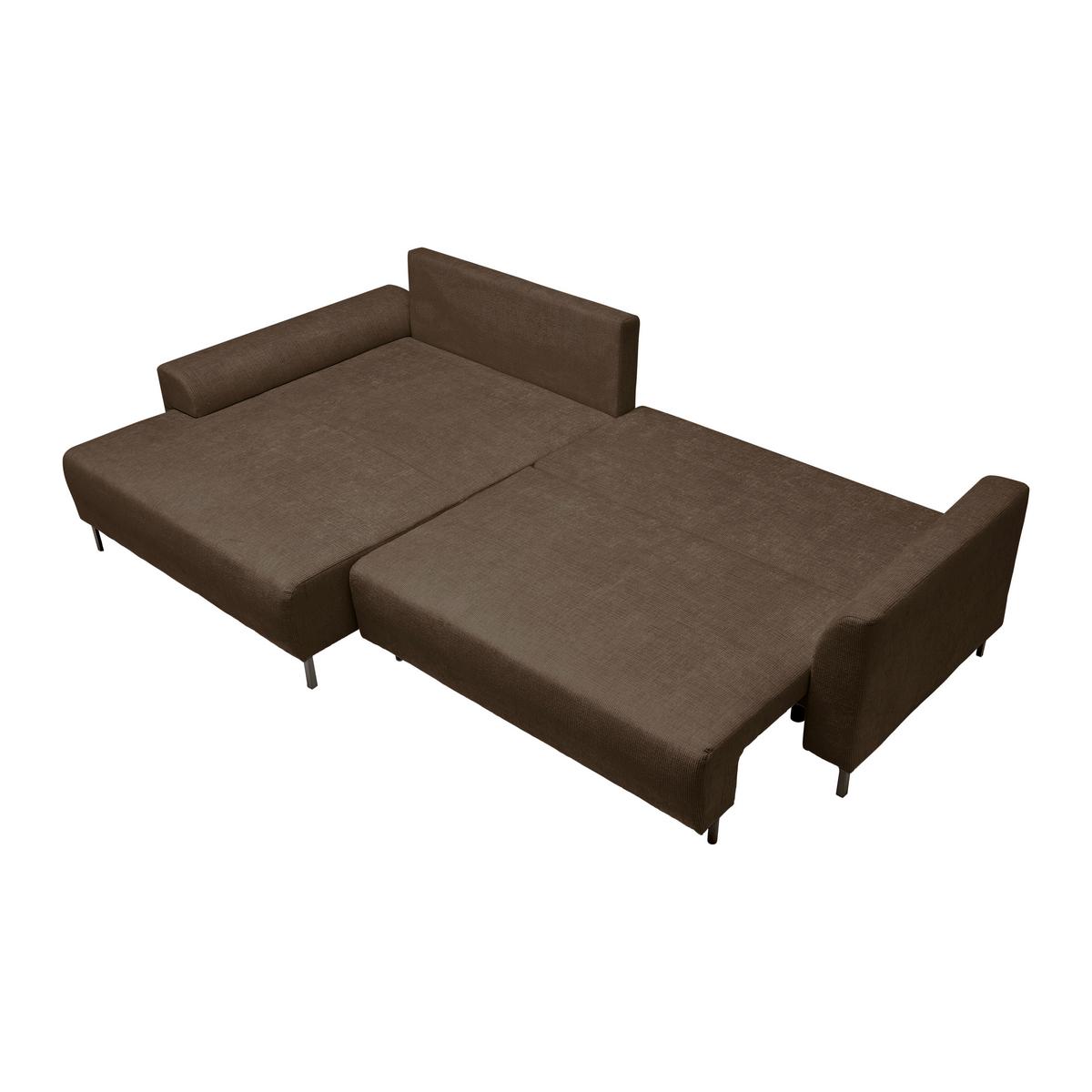 Ecksofa Integra Fango - Fango/Schwarz, Textil/Metall (170/81-93/294cm) - Mömax