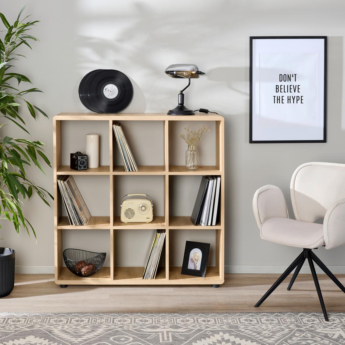 Etajeră Fontana Plus - culoare lemn stejar, Modern, material pe bază de lemn (108,8/110,2/35cm) - Modern Living