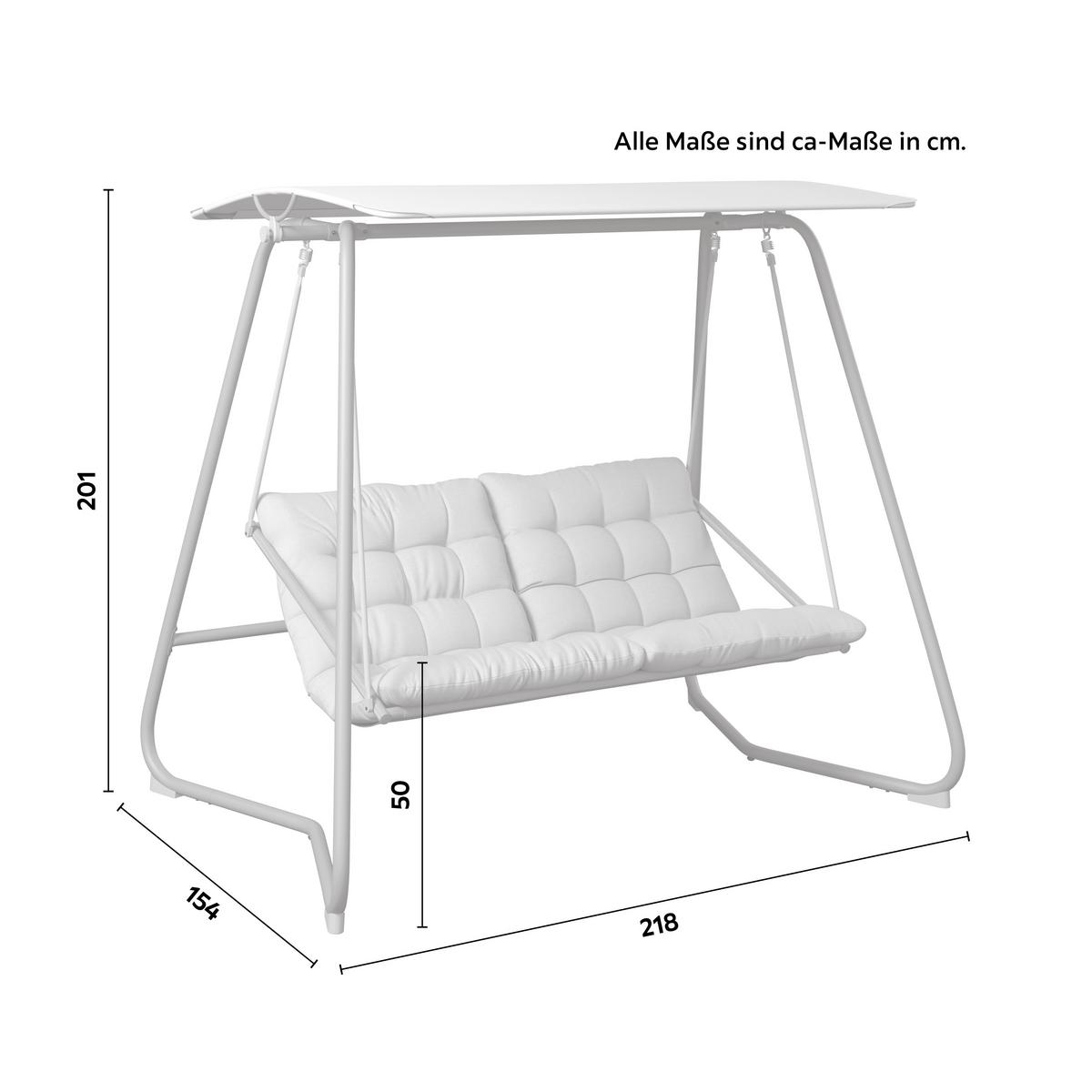 Gugalnica Carina - siva/sivozelena, Moderno, kovina/tekstil (218/201/154cm) - Mömax