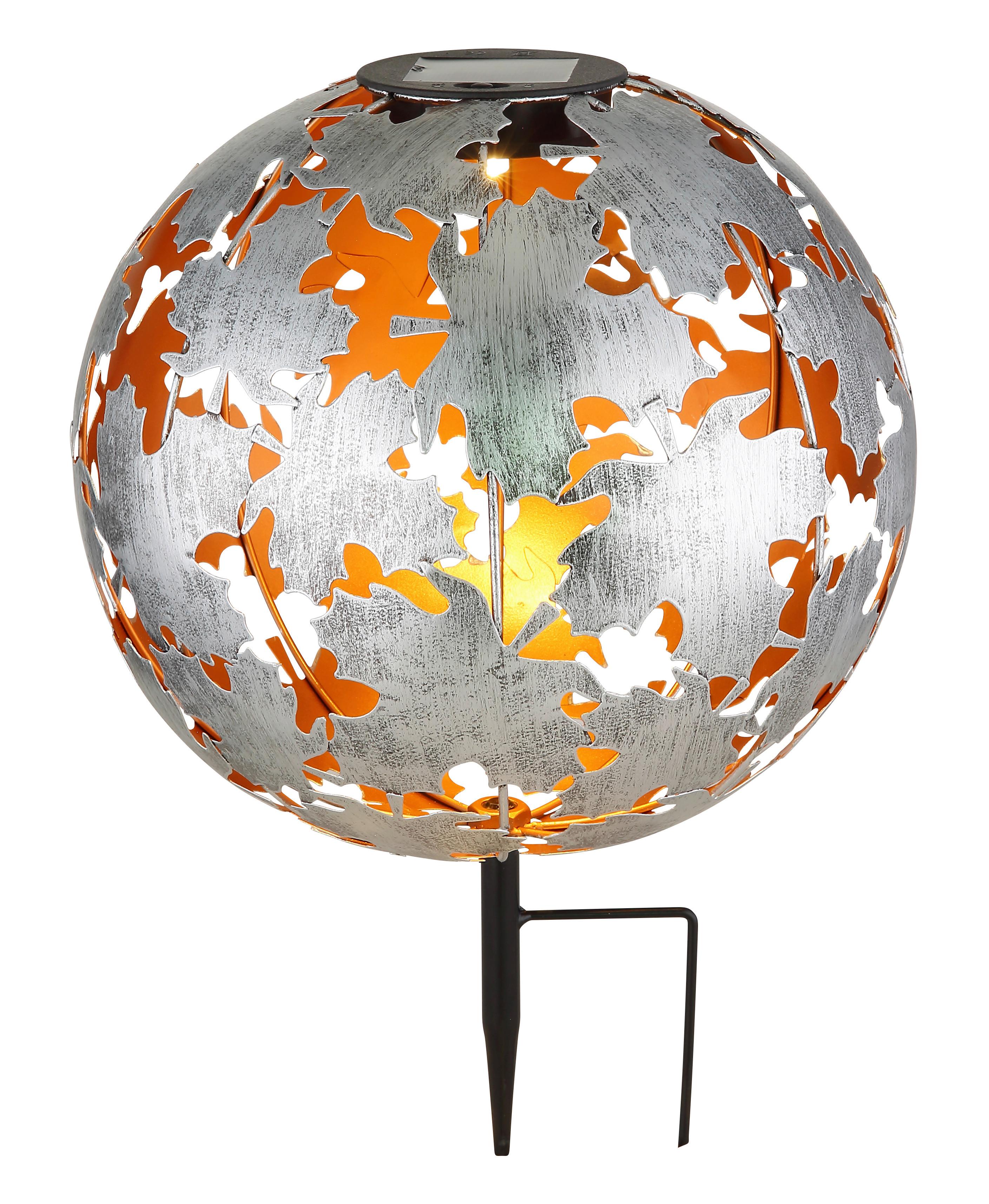 Solarleuchte 36749s  Solar - Silberfarben/Schwarz, Design, Metall (27/37cm) - Globo