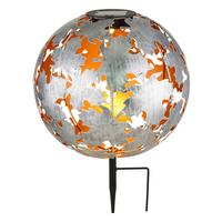 Solarleuchte 36749s  Solar - Silberfarben/Schwarz, Design, Metall (27/37cm) - Globo