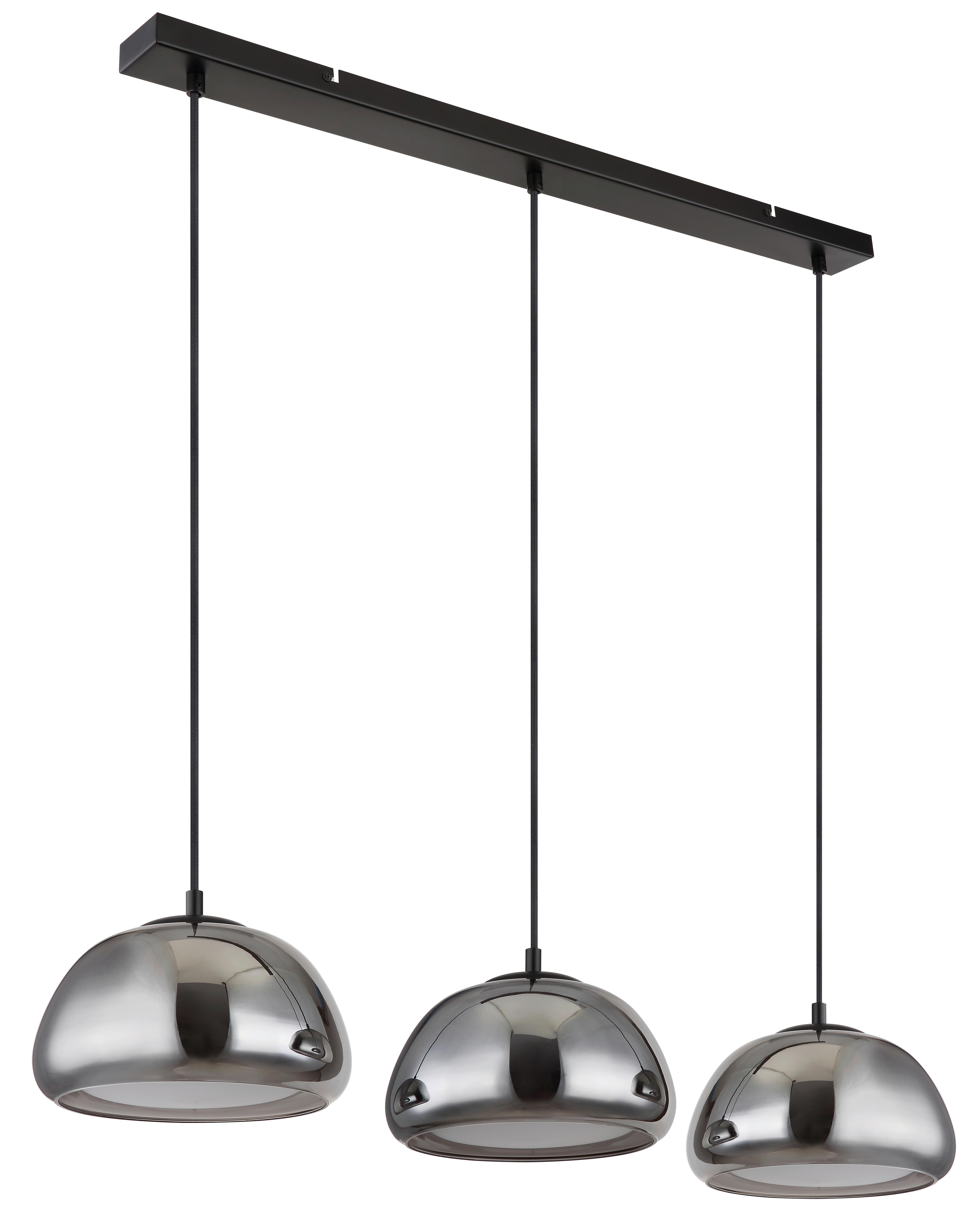 LAMPA WISZĄCA 15743-3H - jasnoszary/czarny, Trend, metal/tkanina (95/25/120cm) - Globo