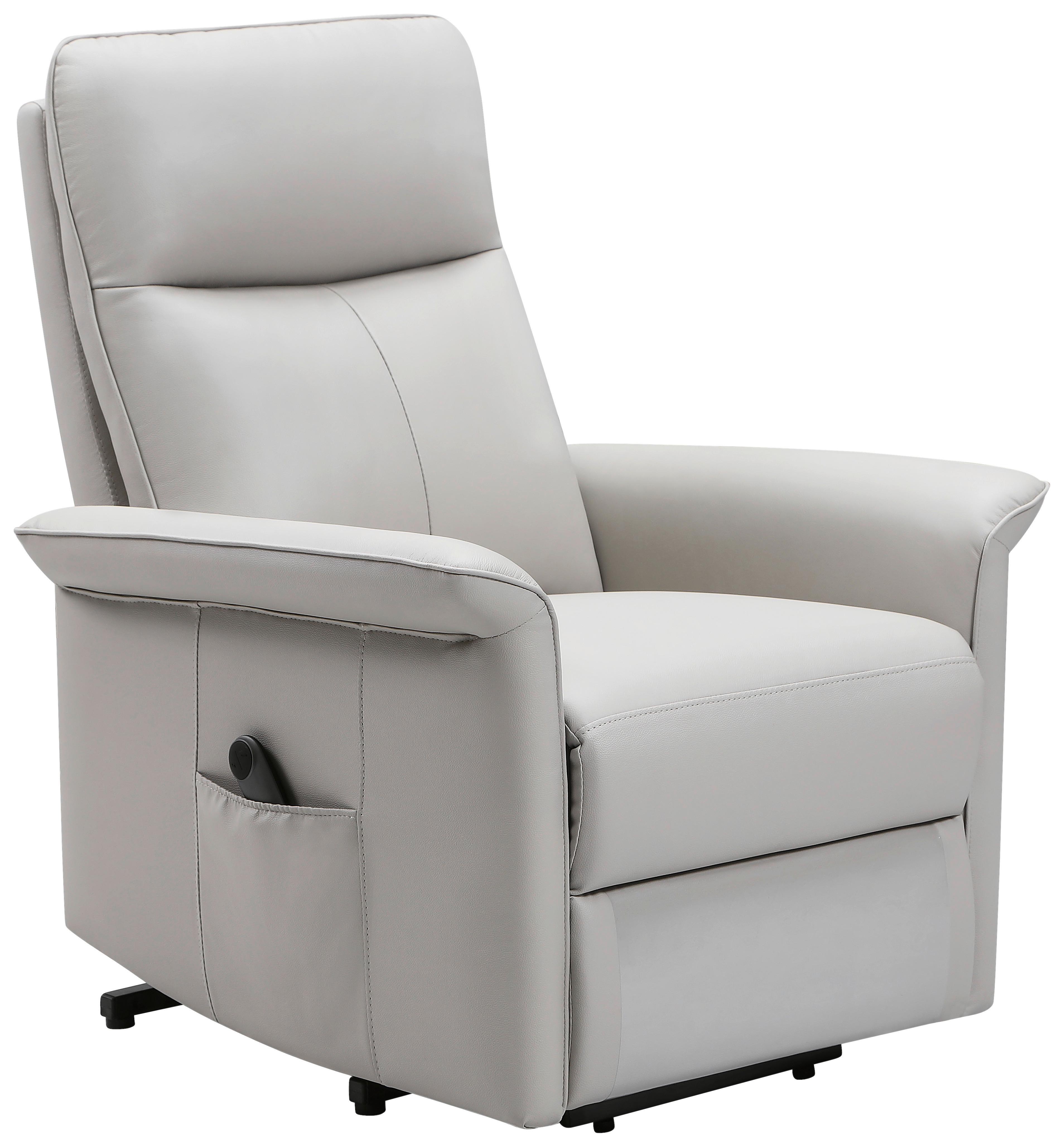 Relaxsessel Carlo Beige - Beige/Schwarz, KONVENTIONELL, Leder/Holz (77/103/84cm) - Mömax